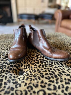 ENNZO Brown Leather Chelsea Boots Men’s US 12 EU 45 Slip On Ankle Dress Boots